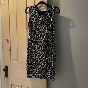 Black and white shift dress